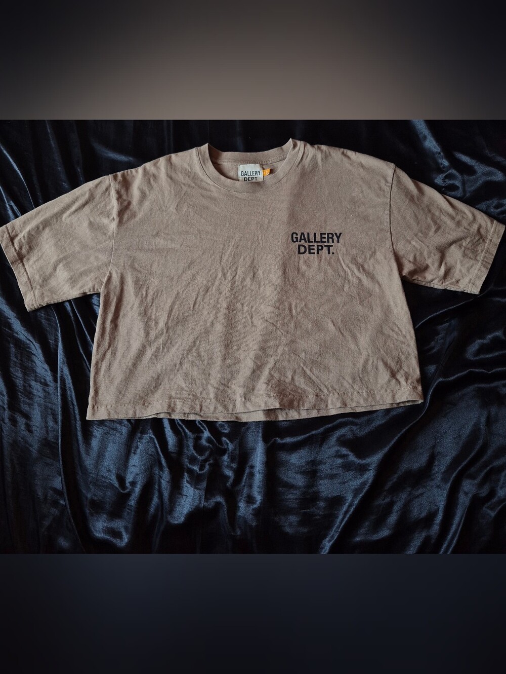 Gallery Dept Tan T-Shirt with Black Logo Print